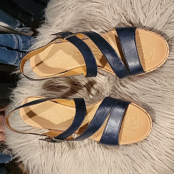 Navy blue wedge sandals - Picture 1 of 3